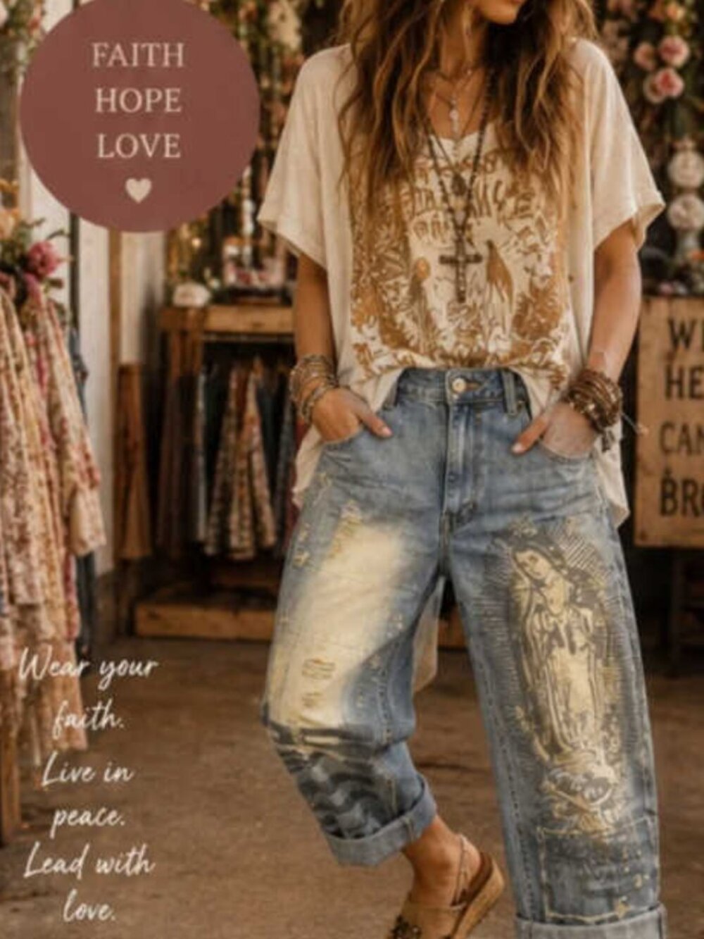 PEACE & LOVE JEANS- FAITH / Jaded Gypsy